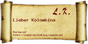 Lieber Kolombina névjegykártya